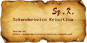 Szkenderovics Krisztina névjegykártya